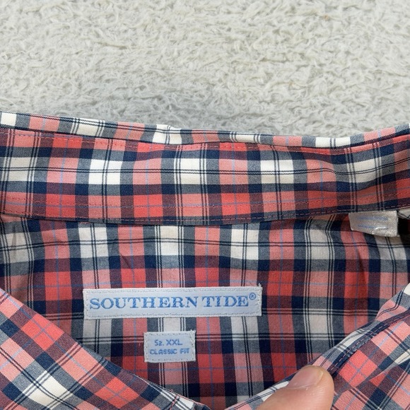 Southern Tide Shirt Mens 2XL Plaid Classic Fit Long Sleeve Button Down Pocket - Picture 3 of 8